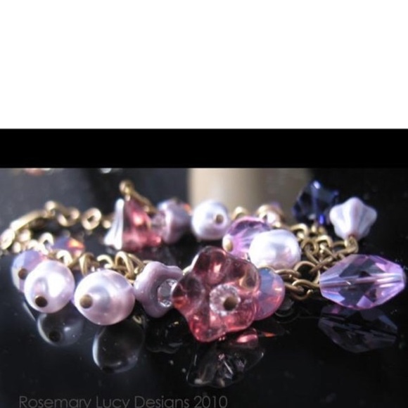 purple lavender brass bracelet - Picture 1 of 6